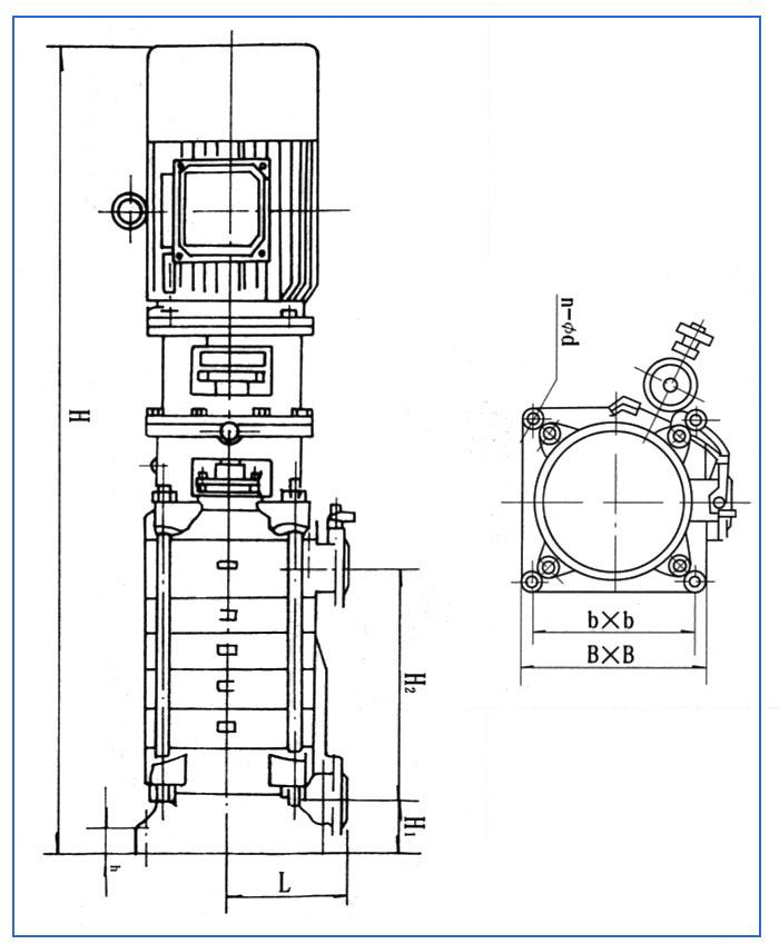 DL型立式多級(jí)離心泵安裝結(jié)構(gòu)表